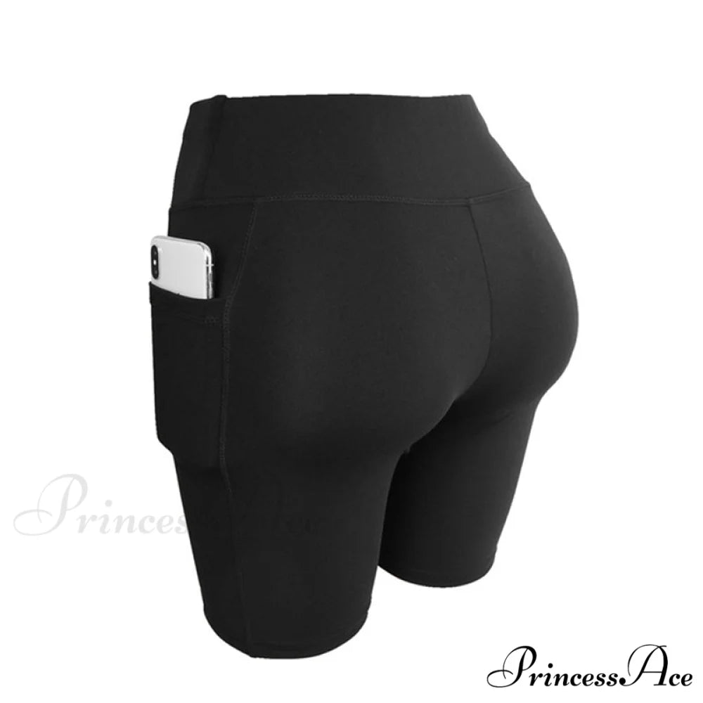 Calf-length Sport leggings Capris Pants Short Black / S