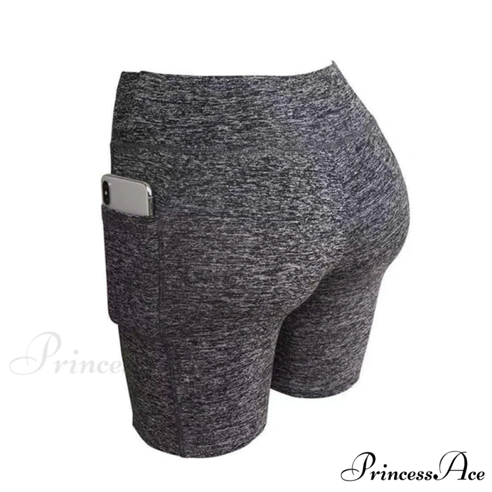 Calf-length Sport leggings Capris Pants Short Gray / S