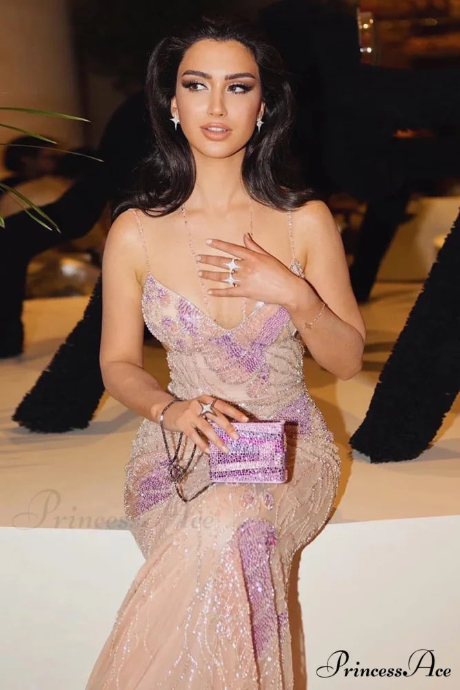 Calista Beaded Graceful Backless Maxi Dress