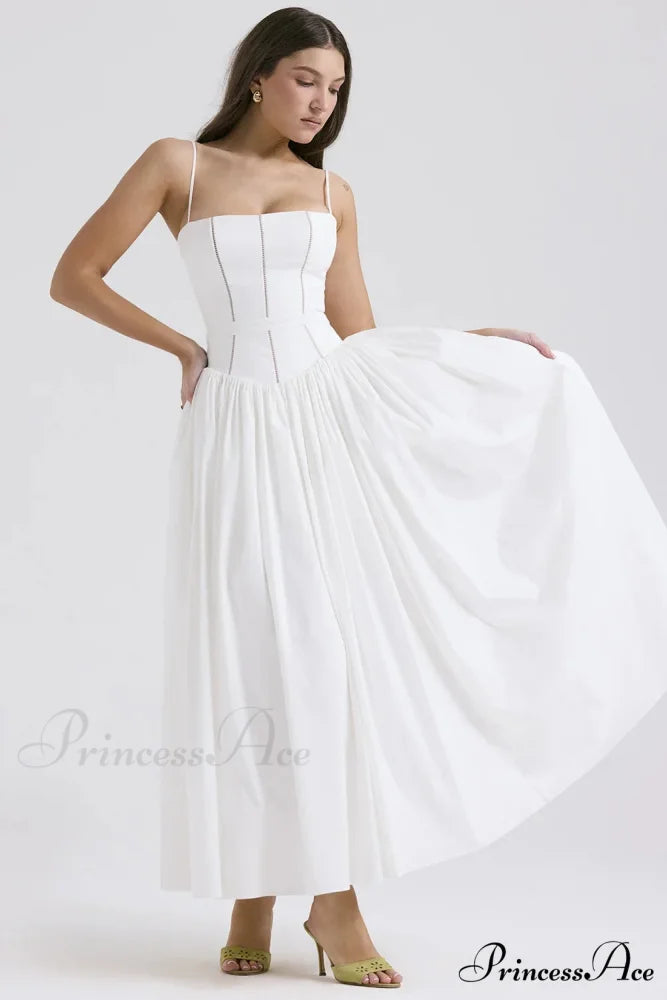 Callista Elegant Maxi Dress White / S