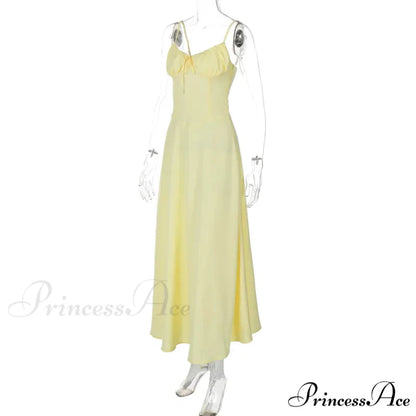 Cami Tie Up Charming Solid Maxi Dress