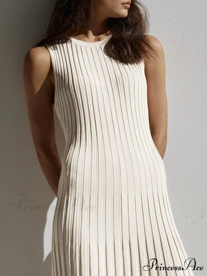 Camille Knit Graceful Pleat Maxi Dress