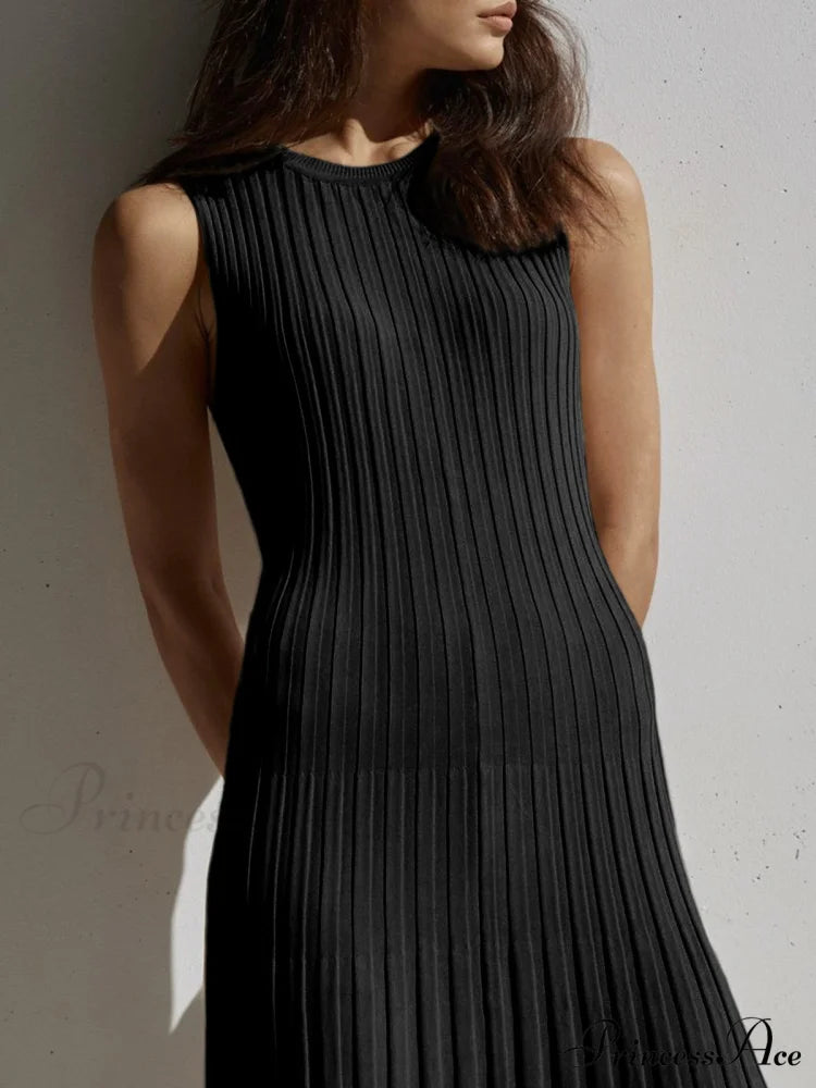 Camille Knit Graceful Pleat Maxi Dress