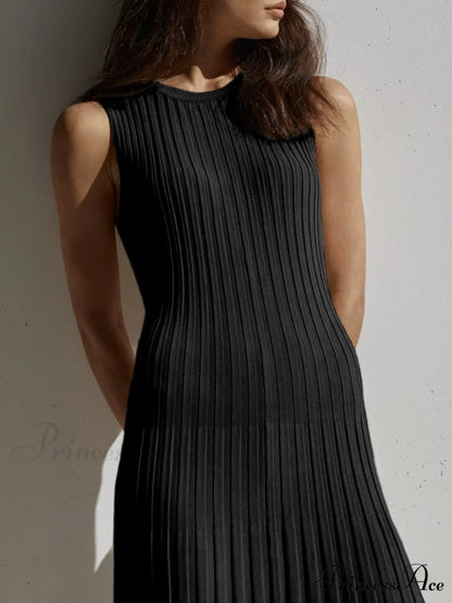 Camille Knit Graceful Pleat Maxi Dress