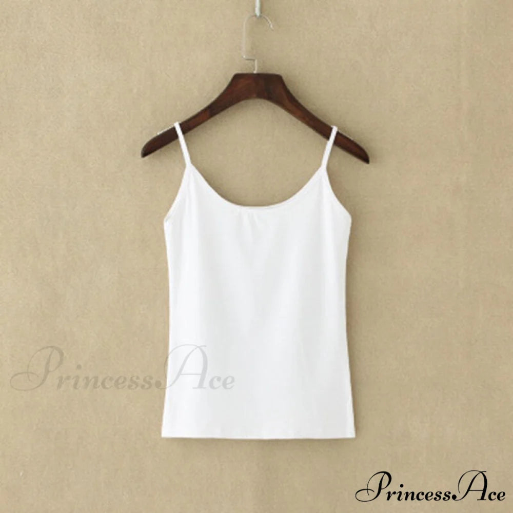 Camisole Spaghetti Strap Top White / M