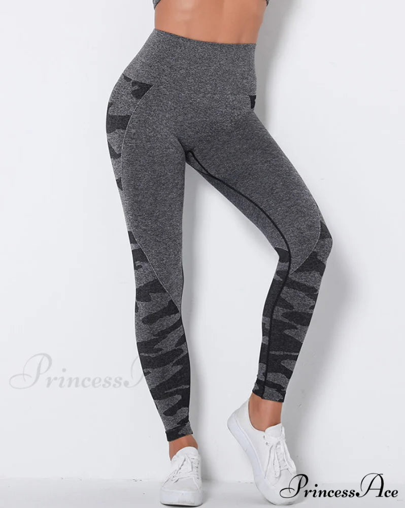 Camouflage Mesh Graceful Patchwork Irregular Skirt Black / S