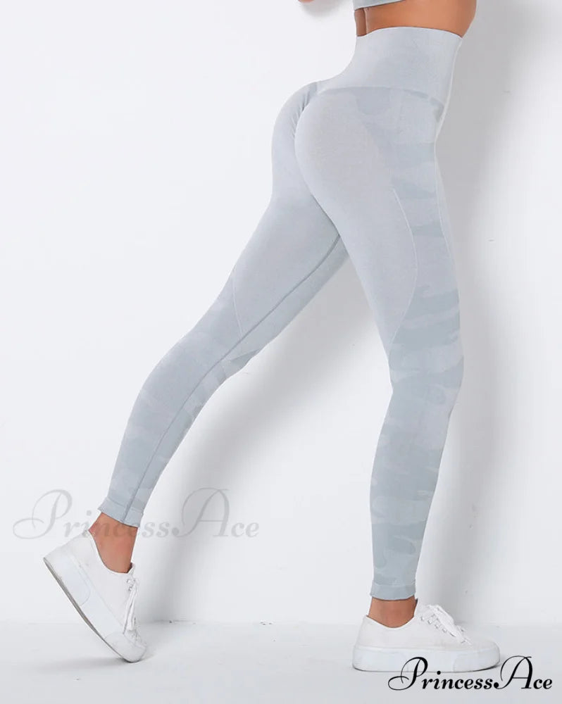 Camouflage Mesh Graceful Patchwork Irregular Skirt Grey / S