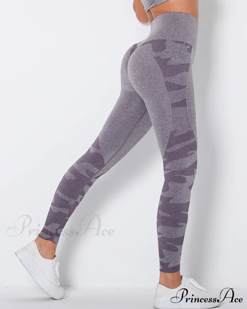 Camouflage Mesh Graceful Patchwork Irregular Skirt Lilac / S