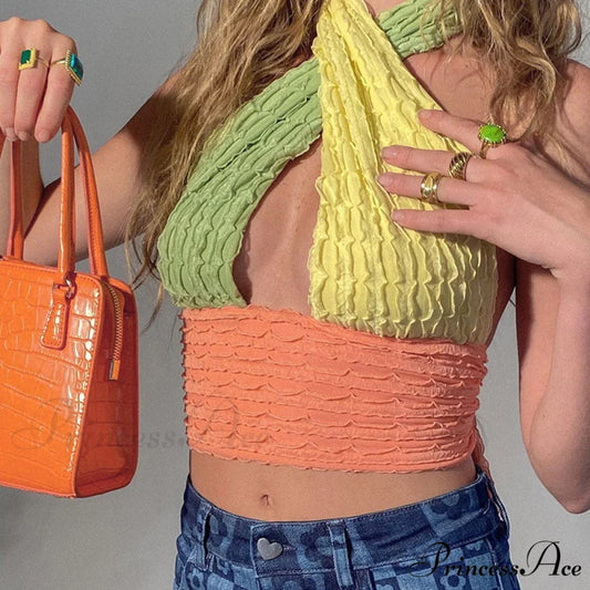 Candy Color Graceful Pleated Skirt M / Multicolor