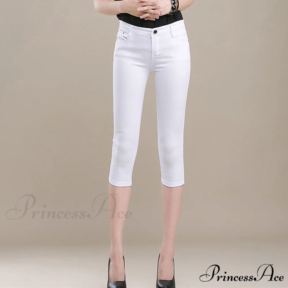 Candy Pantalon Female Capris Pants White / 26