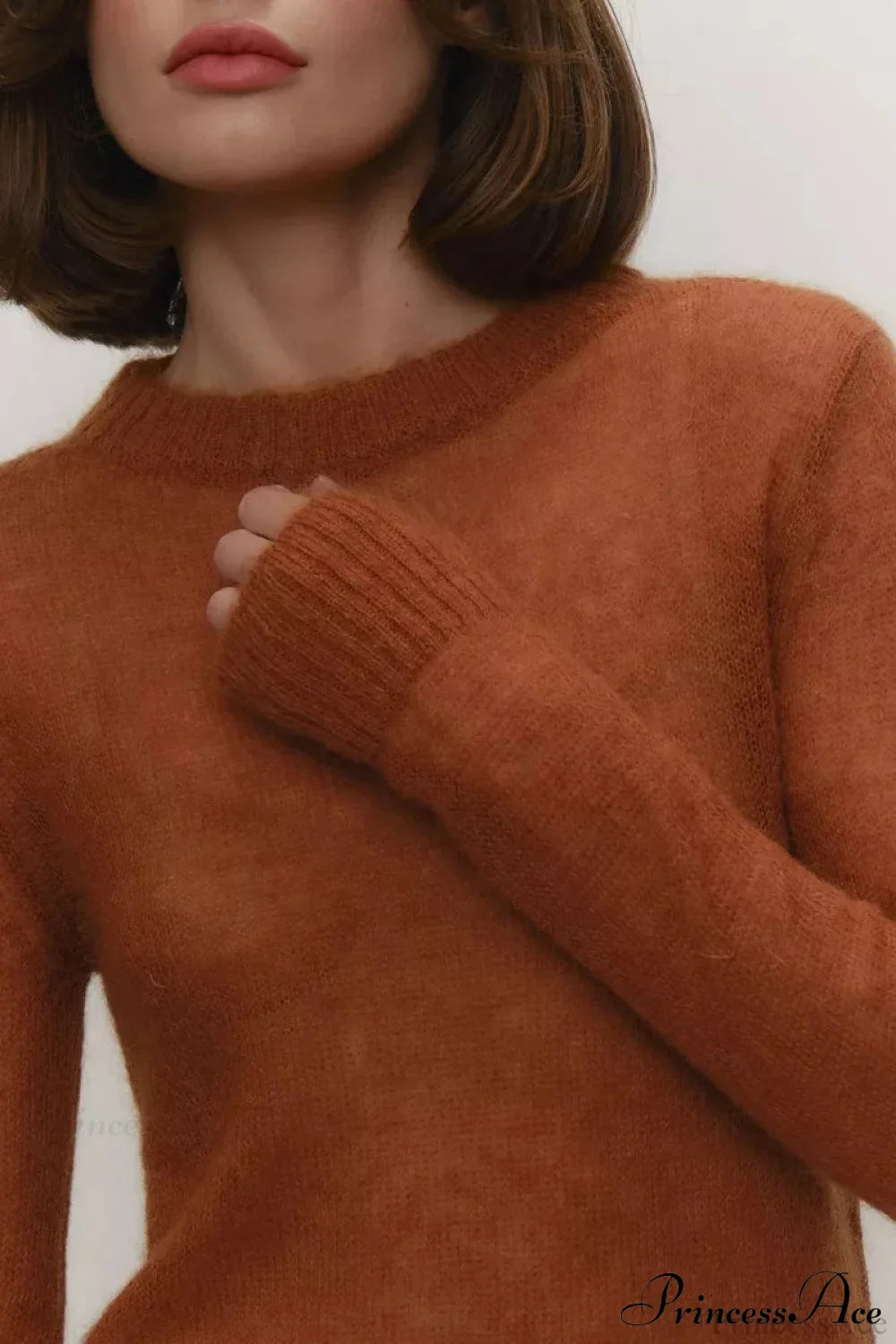 Candy Pastels Sheer Crew Neck Lightweight Knit Top