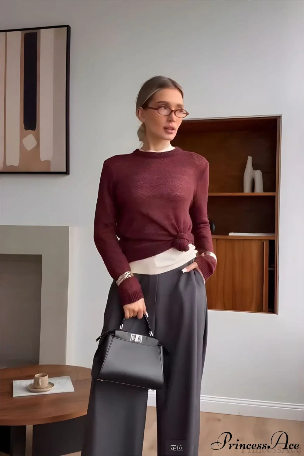 Candy Pastels Sheer Crew Neck Lightweight Knit Top