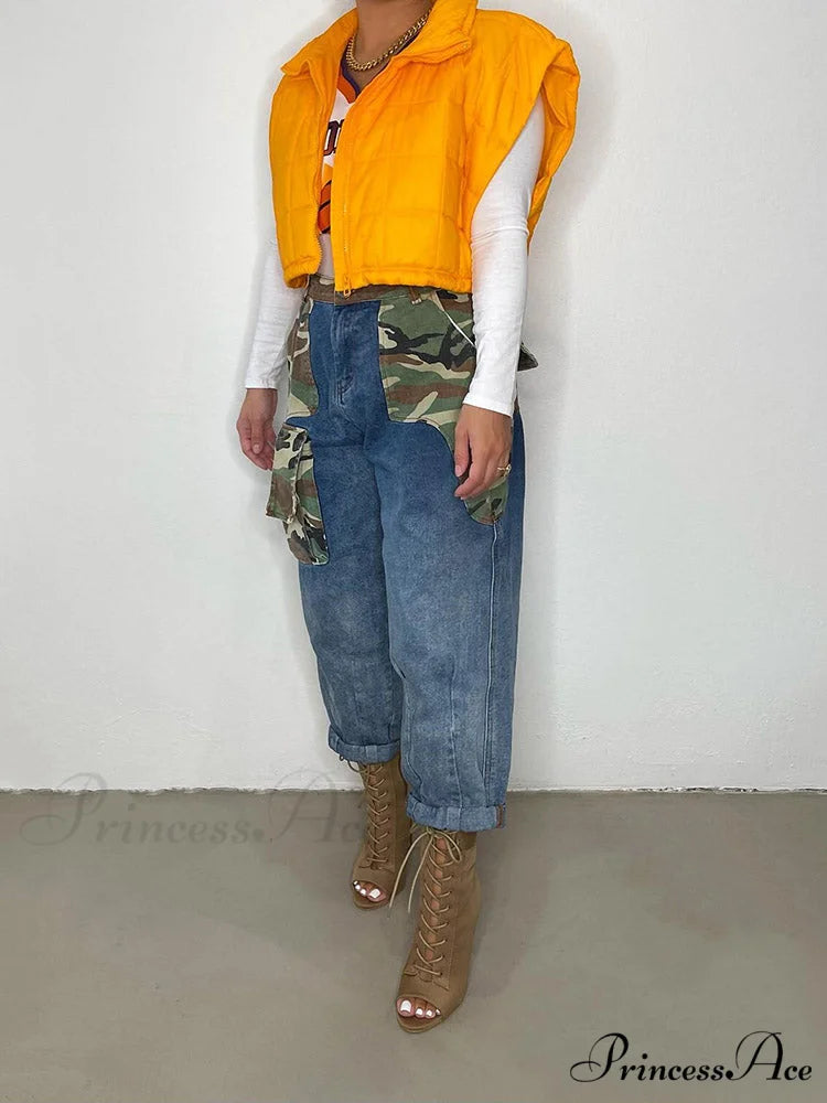 Cap Sleeve Seamed Detail Contrast Classic Trim Ribbed Crop Top - Blue