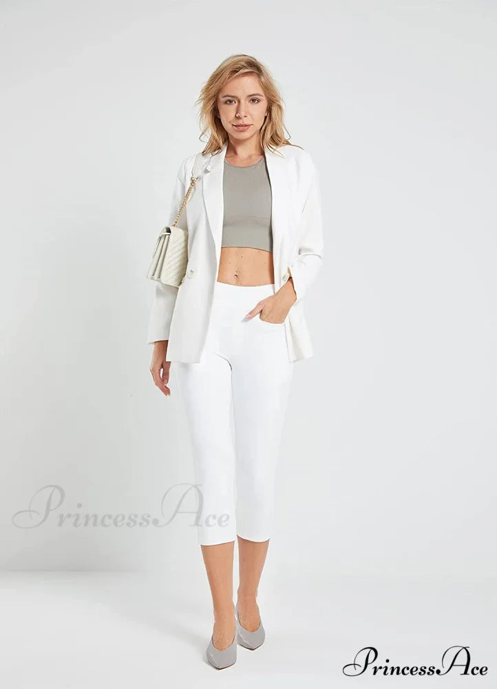 Capri Pants for Women Casual Pull On Yoga Dress Capris