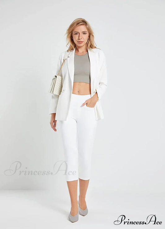 Capri Pants for Women Casual Pull On Yoga Dress Capris