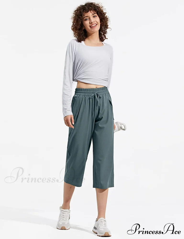 Capri Pants Wide Leg Lightweight Quick Dry Comfy Lounge Sweatpants