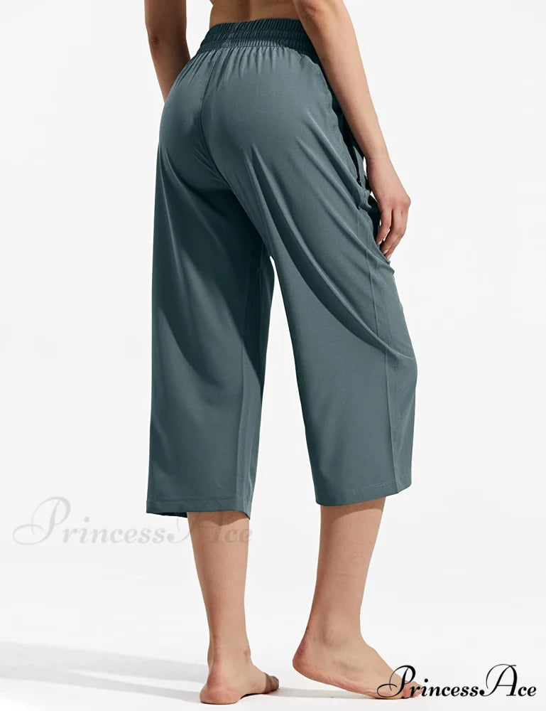Capri Pants Wide Leg Lightweight Quick Dry Comfy Lounge Sweatpants