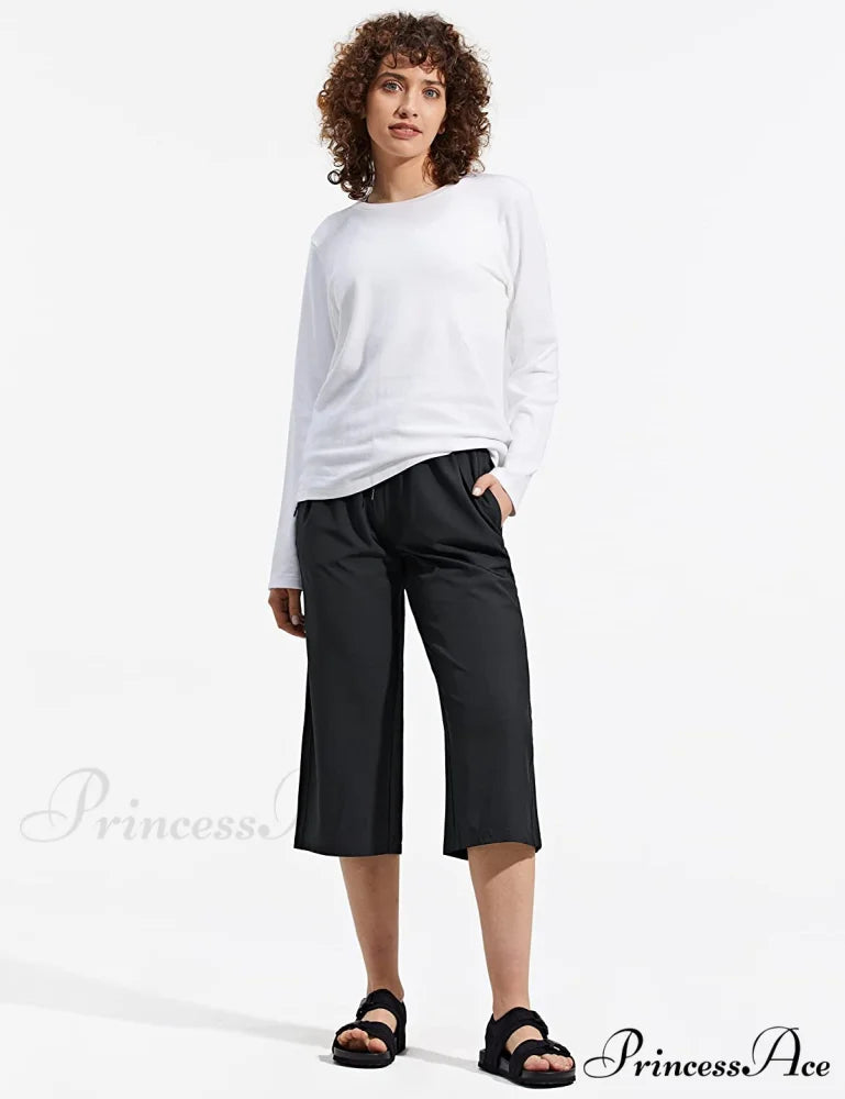 Capri Pants Wide Leg Lightweight Quick Dry Comfy Lounge Sweatpants