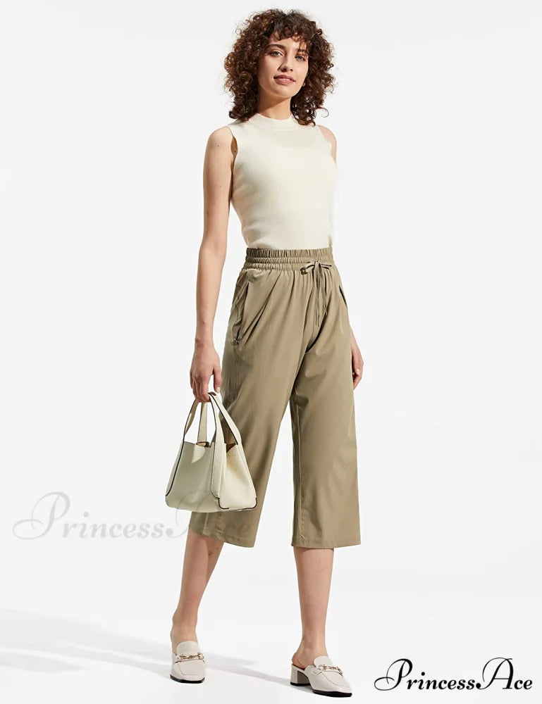 Capri Pants Wide Leg Lightweight Quick Dry Comfy Lounge Sweatpants