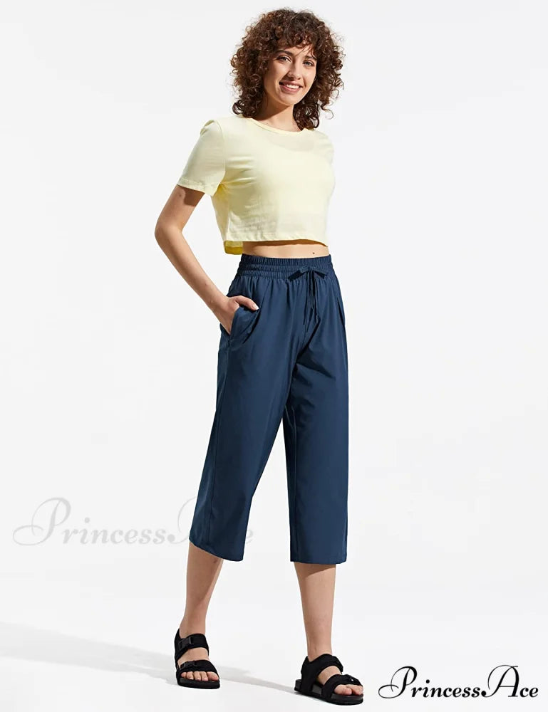 Capri Pants Wide Leg Lightweight Quick Dry Comfy Lounge Sweatpants