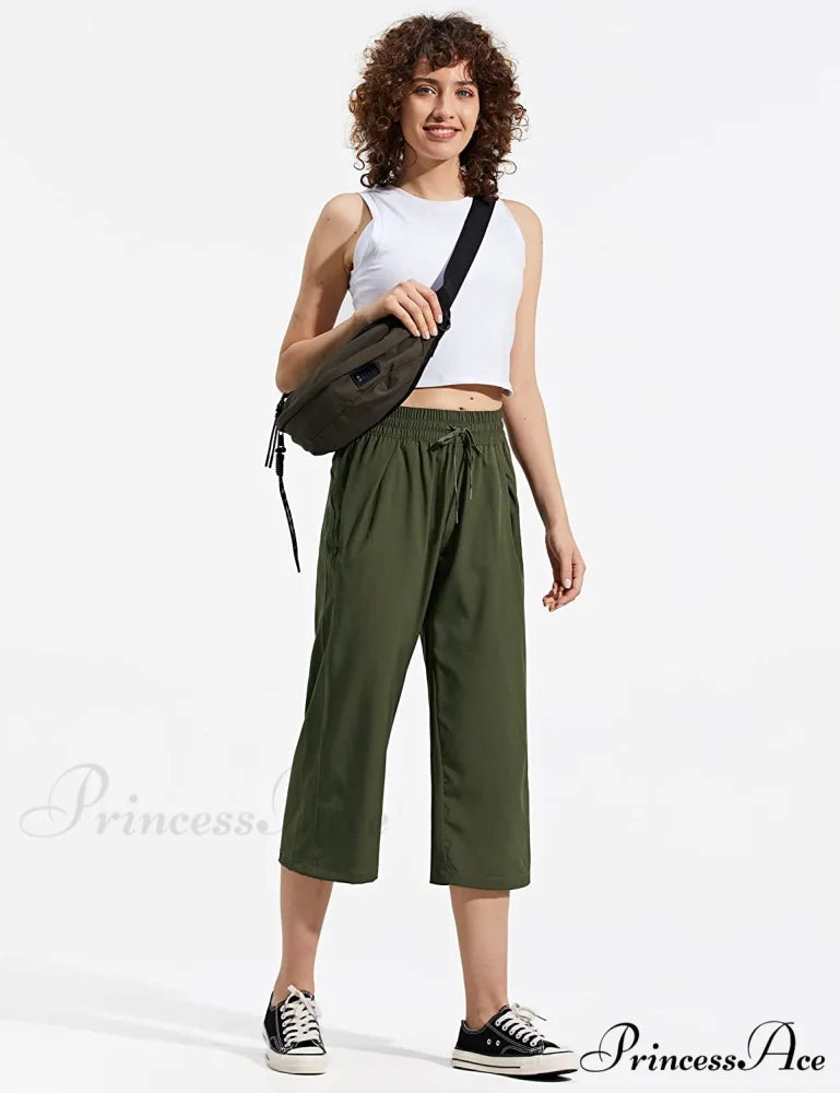 Capri Pants Wide Leg Lightweight Quick Dry Comfy Lounge Sweatpants