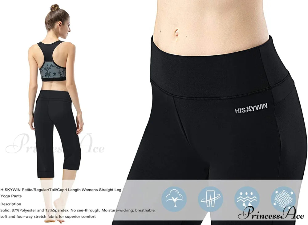 Capri Petite Regular Tall Length Women’s Straight Leg Yoga Pants