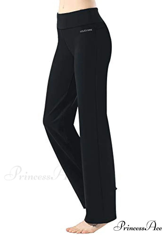 Capri Petite Regular Tall Length Women’s Straight Leg Yoga Pants Black-29’’inseam / X-Large