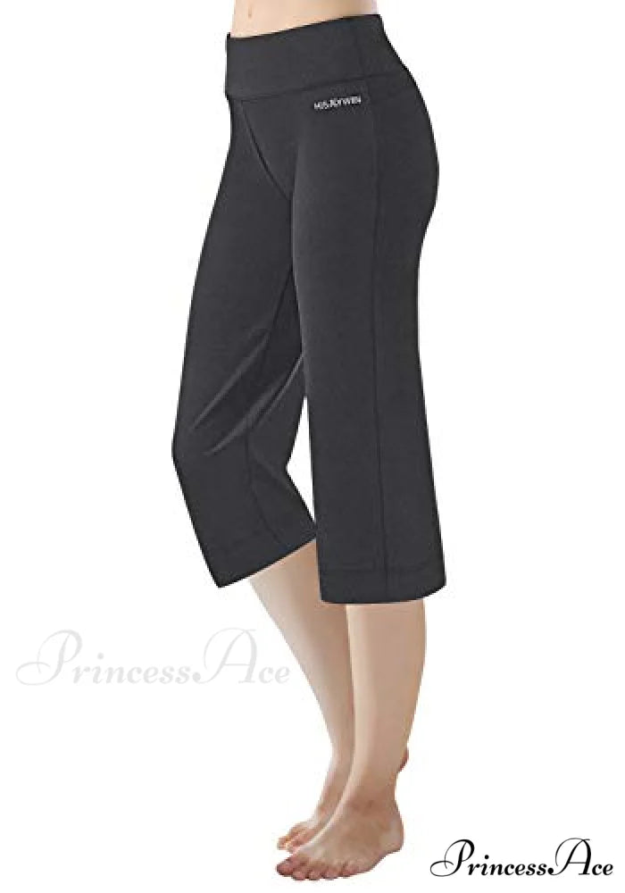 Capri Petite Regular Tall Length Women’s Straight Leg Yoga Pants Charcoal-17’’inseam-capris / X-Large