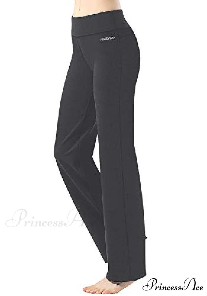 Capri Petite Regular Tall Length Women’s Straight Leg Yoga Pants Charcoal-29’’inseam / Medium