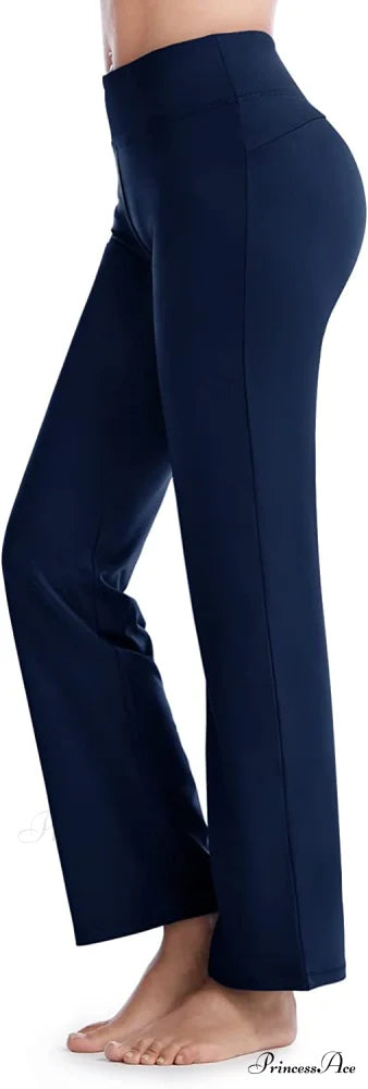 Capri Petite Regular Tall Length Women’s Straight Leg Yoga Pants Hf604b-navy Blue / X-Large