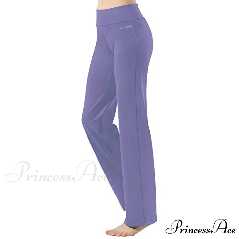 Capri Petite Regular Tall Length Women’s Straight Leg Yoga Pants Purple-33’’inseam / Small