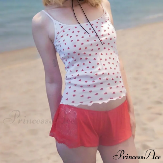 Cardiovascular Print Lettuce Crop Top croptop-250223