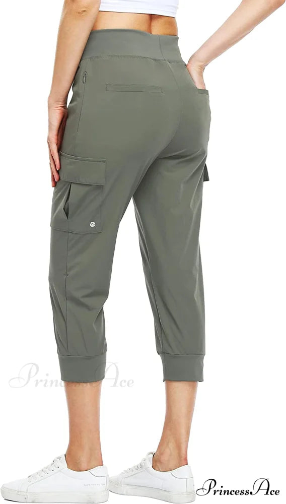 Cargo Hiking Capris Quick Dry Lightweight Outdoor Pants Army Green / X-Large