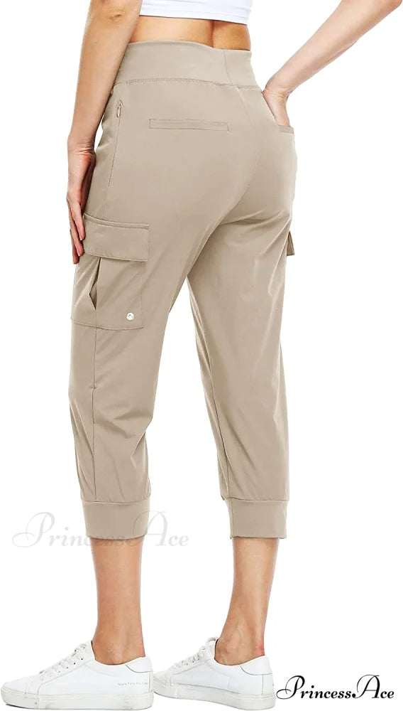 Cargo Hiking Capris Quick Dry Lightweight Outdoor Pants Khaki / X-Large