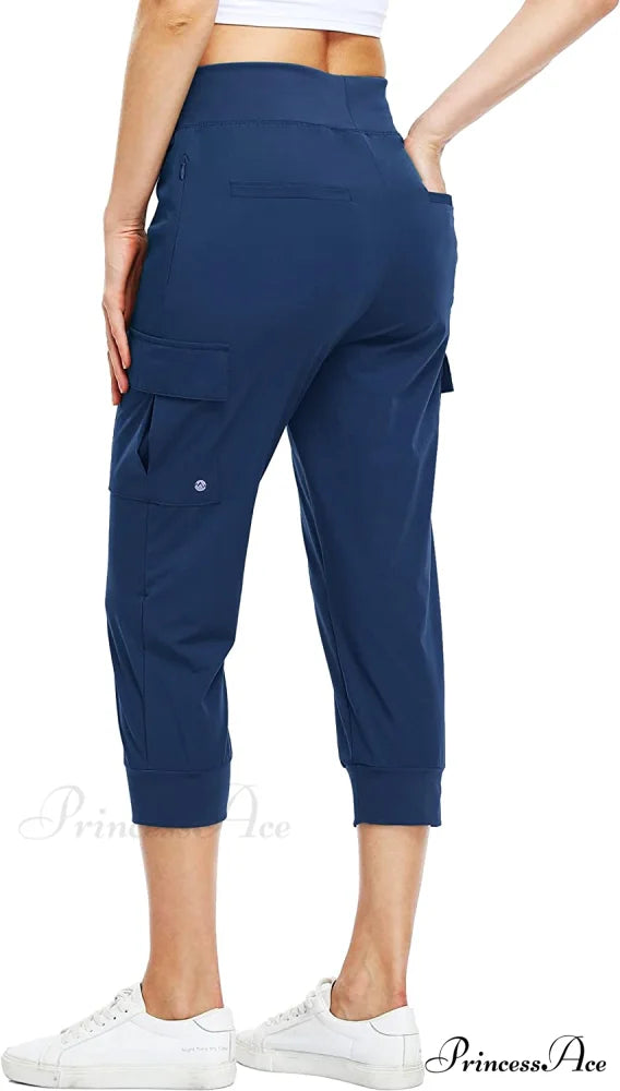 Cargo Hiking Capris Quick Dry Lightweight Outdoor Pants Navy Blue / X-Large