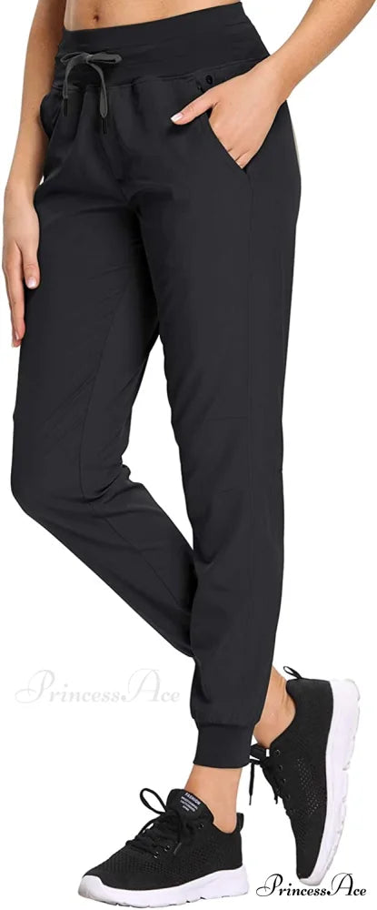 Cargo Hiking Pants Lightweight Joggers Quick Dry Capris 2_ Black / XX-Large