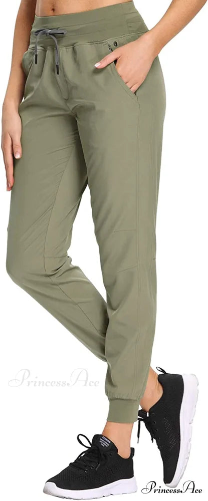 Cargo Hiking Pants Lightweight Joggers Quick Dry Capris 2_ Green / XX-Large