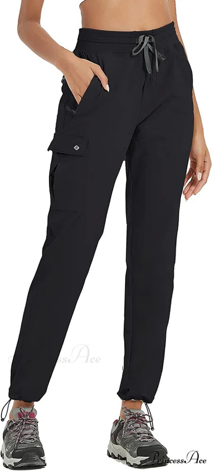 Cargo Hiking Pants Lightweight Joggers Quick Dry Capris 4-black / XX-Large