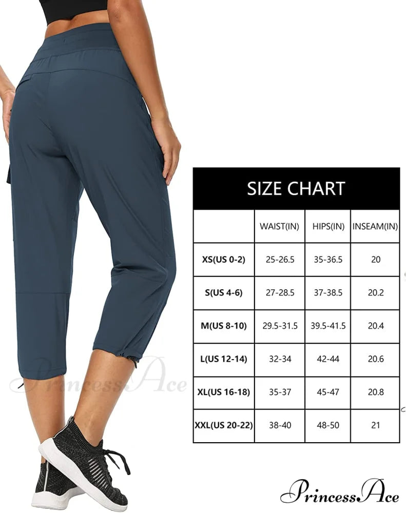 Cargo Hiking Pants Lightweight Joggers Quick Dry Capris