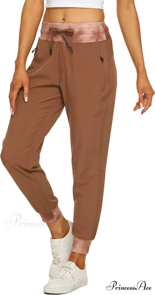 Cargo Hiking Pants Lightweight Joggers Quick Dry Capris Zrbrown / Medium