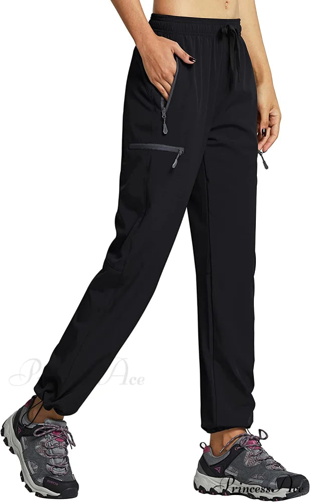 Cargo Hiking Pants Lightweight Quick Dry Capri Pants 01-pants-black / Medium