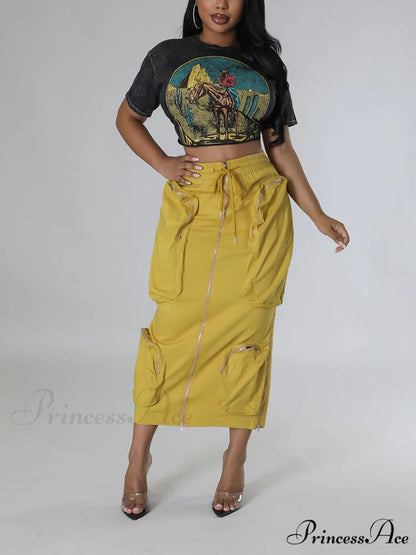 Cargo Pocket Graceful Micro Mini Skirt