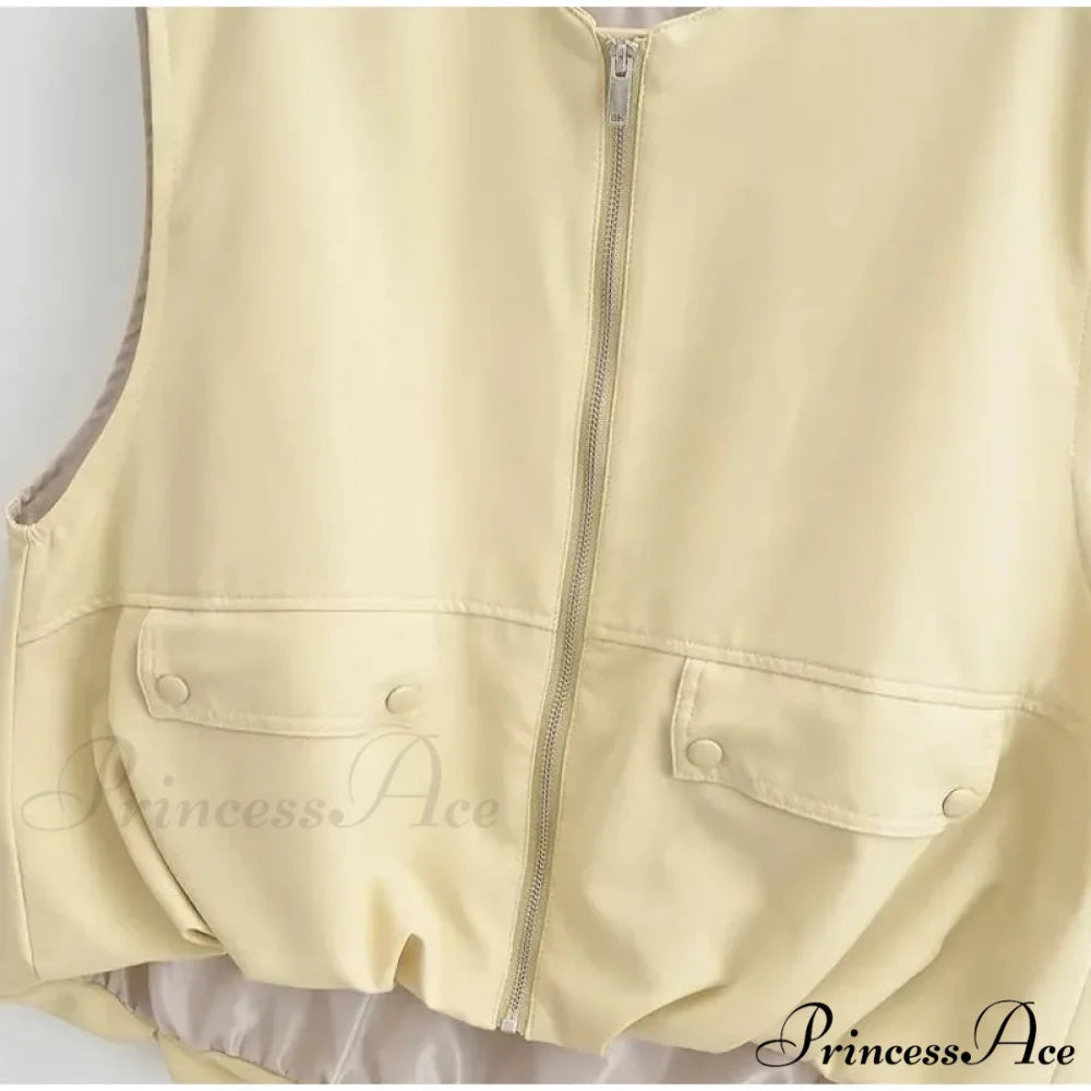 Cargo Pocket Stylish Drawstring Waistcoat