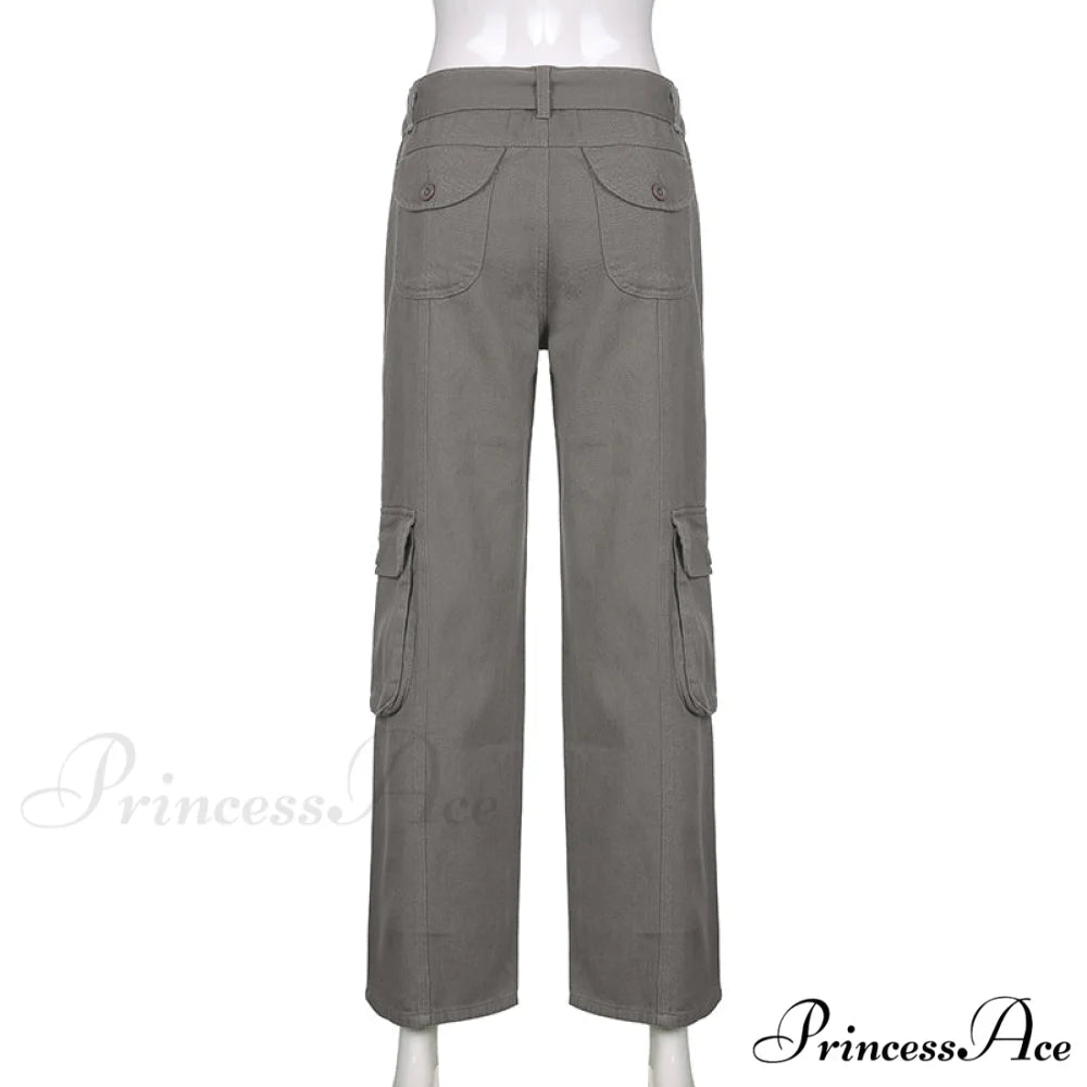 Cargo Streetwear Mom Pants Baggy Low Leg Waist 90s Denim Vintage Wide Jeans Trousers Trendy Korean Grunge Hippie Outfits