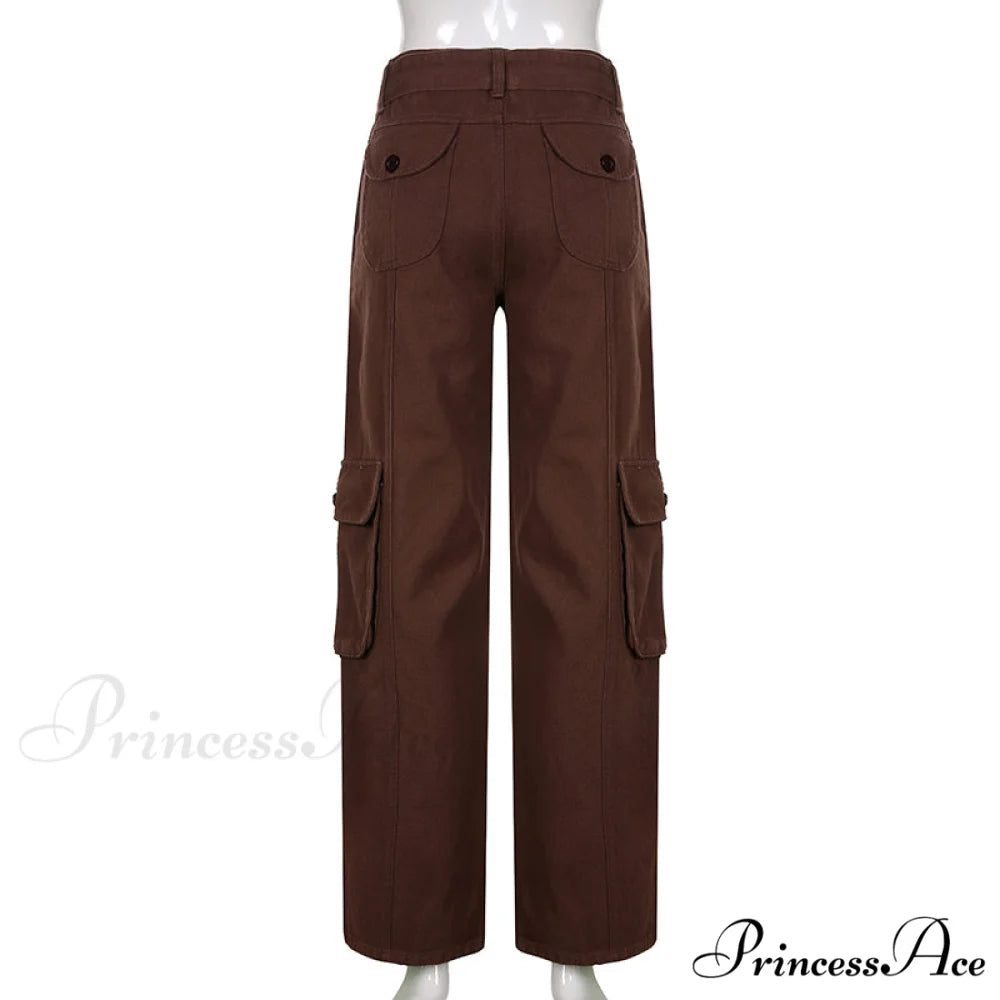 Cargo Streetwear Mom Pants Baggy Low Leg Waist 90s Denim Vintage Wide Jeans Trousers Trendy Korean Grunge Hippie Outfits