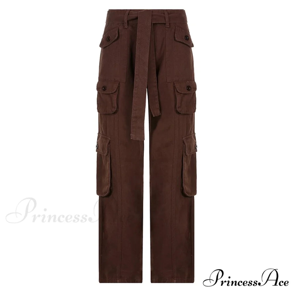 Cargo Streetwear Mom Pants Baggy Low Leg Waist 90s Denim Vintage Wide Jeans Trousers Trendy Korean Grunge Hippie