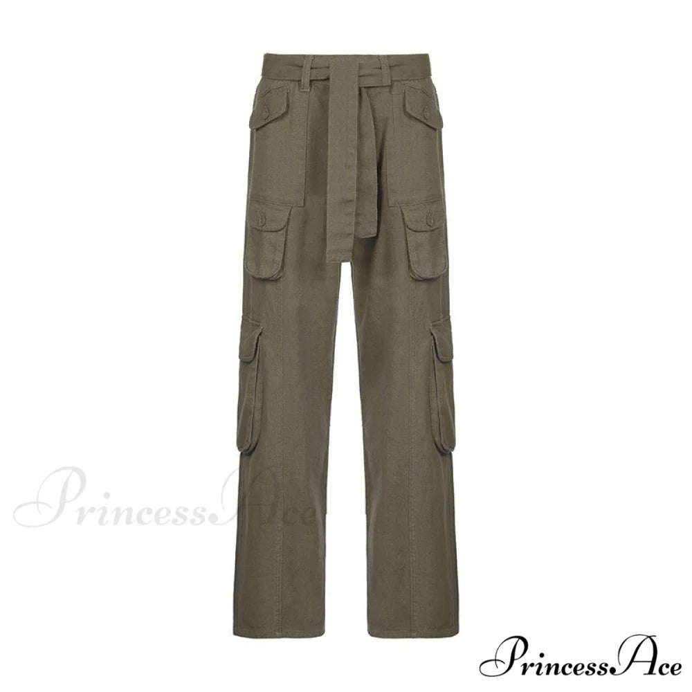 Cargo Streetwear Mom Pants Baggy Low Leg Waist 90s Denim Vintage Wide Jeans Trousers Trendy Korean Grunge Hippie