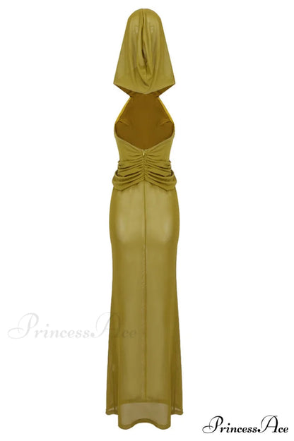 Carleigh Ruche Maxi Charming Dress With Headscarf