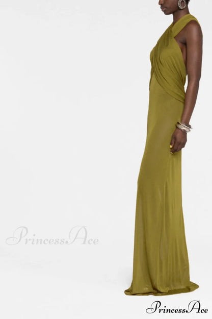 Carleigh Ruche Maxi Charming Dress With Headscarf