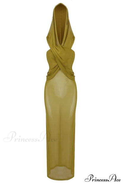 Carleigh Ruche Maxi Charming Dress With Headscarf XS / 1#